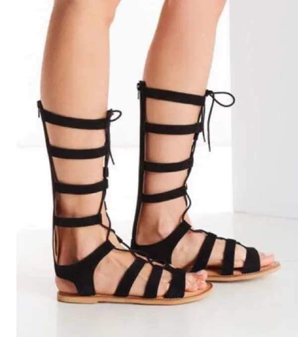 Urban Outfitters Black Suede Gladiators Sandals - Image 3