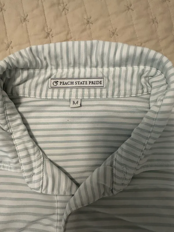 Peach state pride striped sage polo Green Size M - Image 2