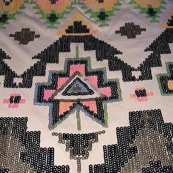 Express🦎Multicolor Aztec Print Sequin Chic Mini Skirt🌵 - Image 4