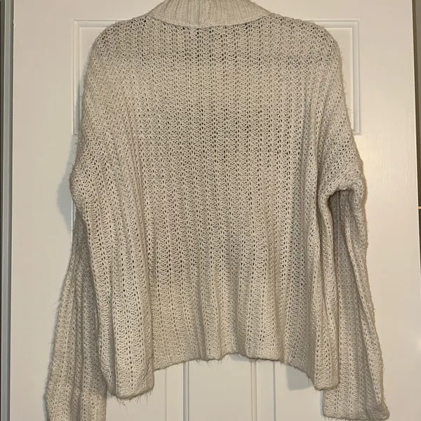 Mock neck cream sweater with brown and grey pattern Size XL - Image 4