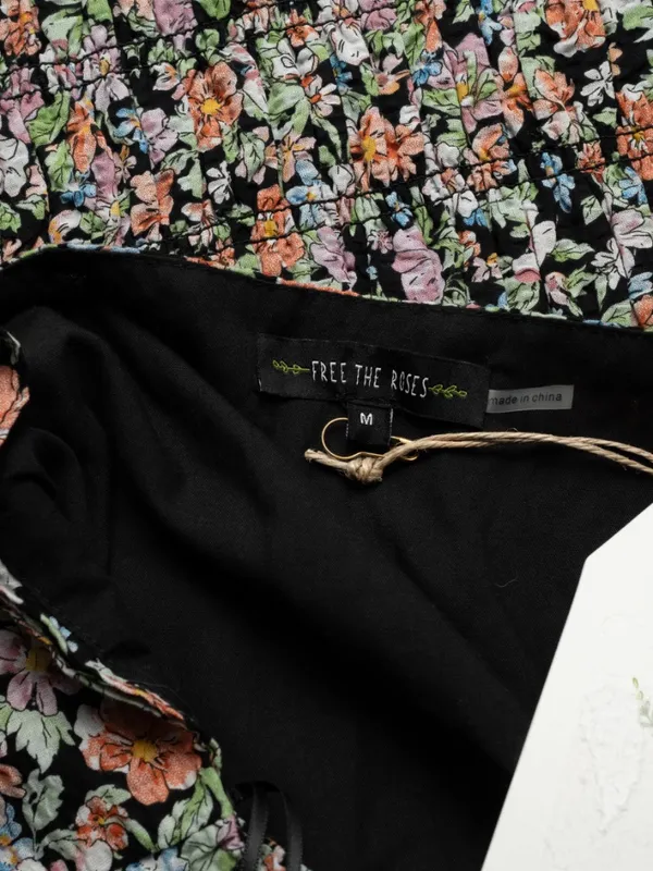 Free the Roses - Floral Smocked Mini Dress‎ - Image 4
