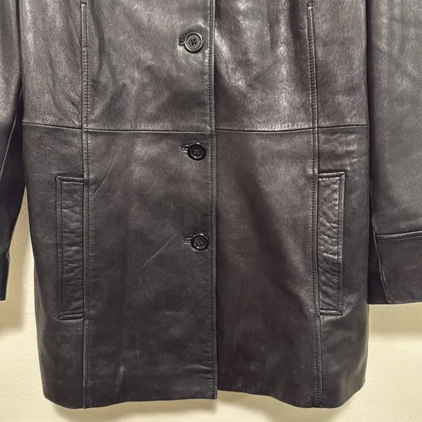 111 STATE woman plus size 1X leather jacket black - Image 3