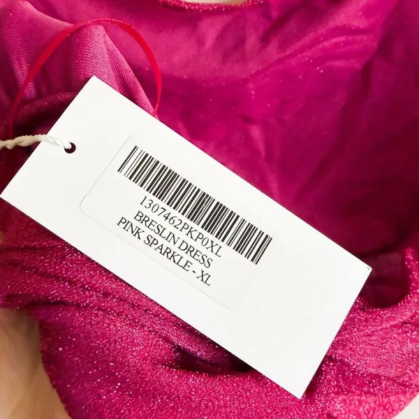 New Reformation Breslin Dress - Pink Sparkle Size XL - Image 7