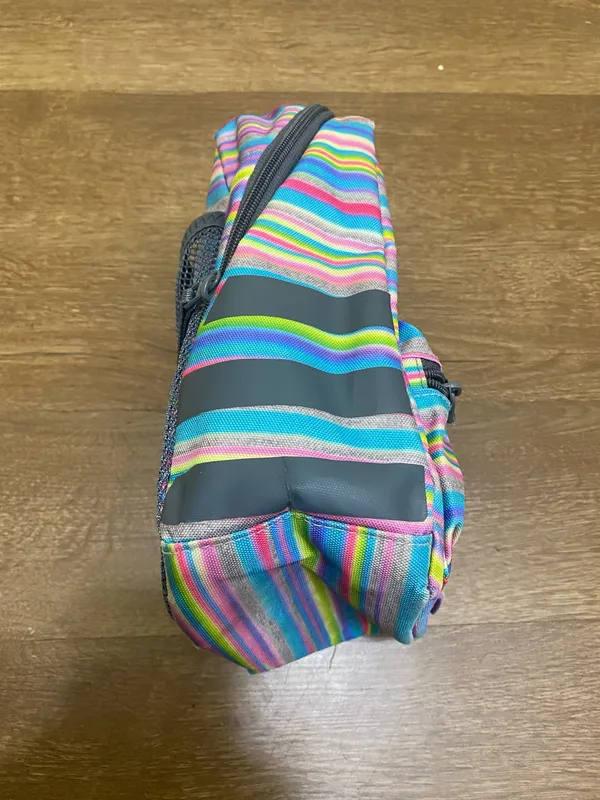 ADIDAS Santiago Insulated Cooler Lunch Bag Mini Backpack, Rainbow Striped - EUC - Image 4