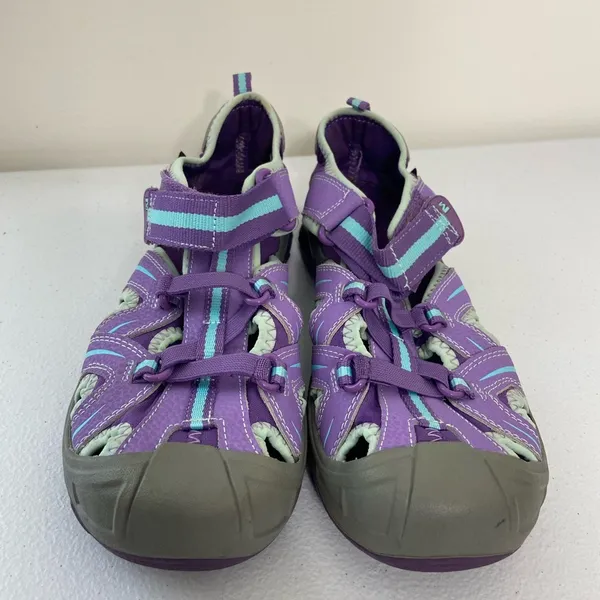 EUC Merrell women's purple hook loop strap hydro hiker hiking sandals shoes 6 - Image 2