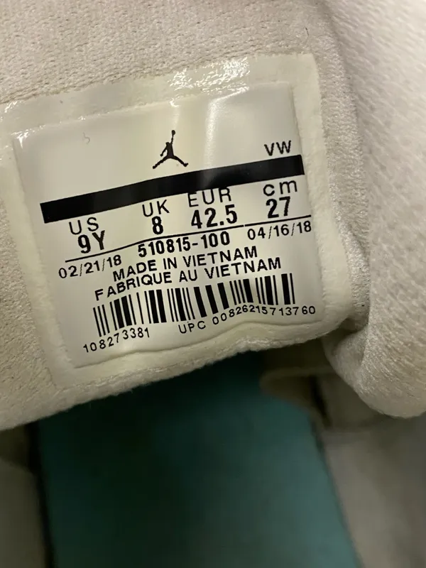 Nike Air Jordan 12 Retro Aqua White Athletic Shoes 510815-100 Womens size 9 - Image 8