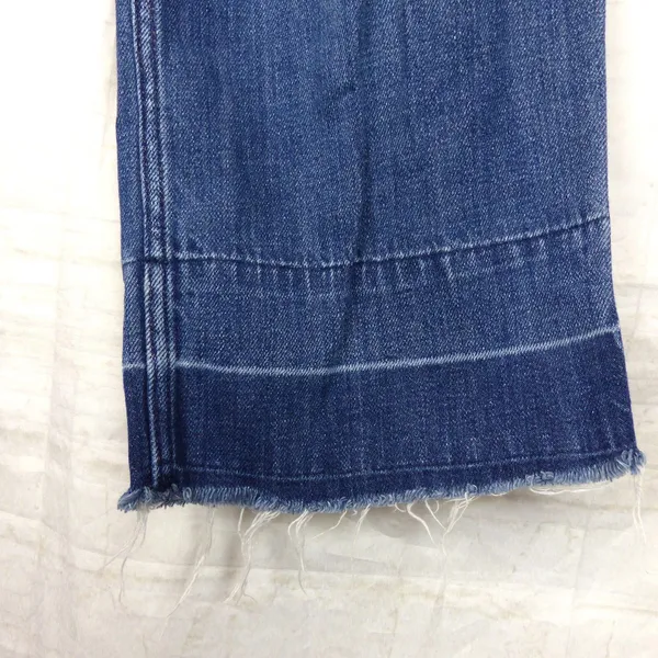 Abercrombie & Fitch Cropped Stovepipe Jean Women 4R X 24.5 Blue Wide Leg Raw Hem - Image 4