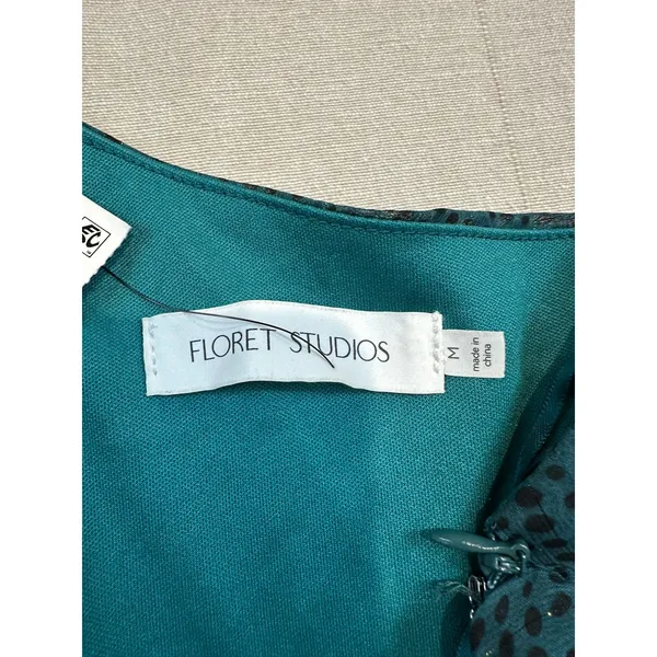 NWT Floret Studios | One Shoulder‎ Tiered High-Low Dress Green | Women's Size M - Image 8
