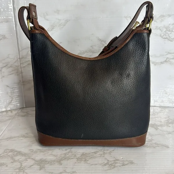 Vtg Dooney and Bourke Large Hobo‎ Black Leather Bag shoulder Purse - Image 7