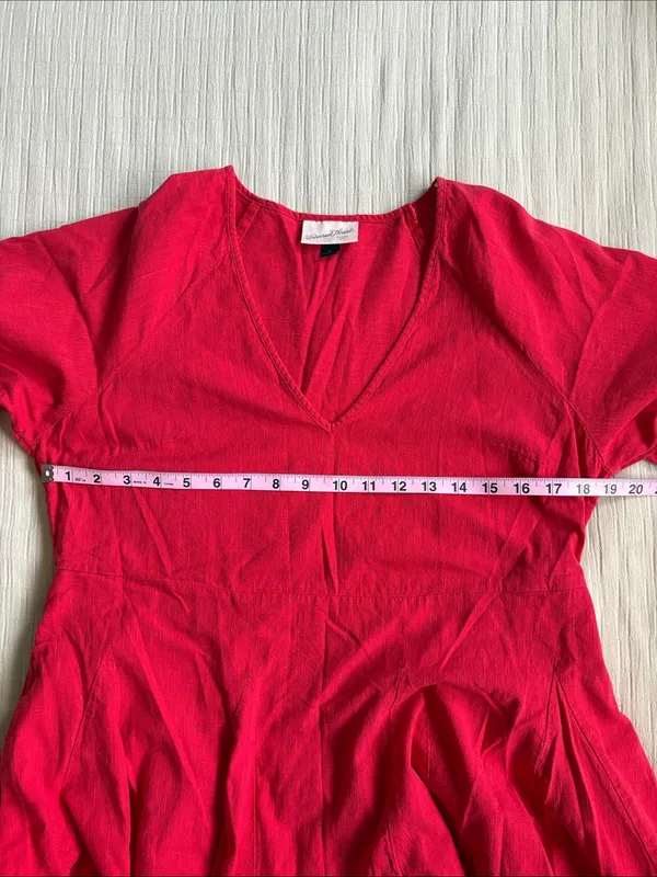 Universal Threads Red V-Neck Fit & Flare Dress - Image 3