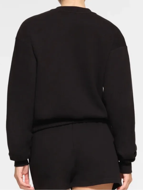 🖤SKIMS Cotton Fleece Classic Crew Neck Pullover M (GAR) - Image 2