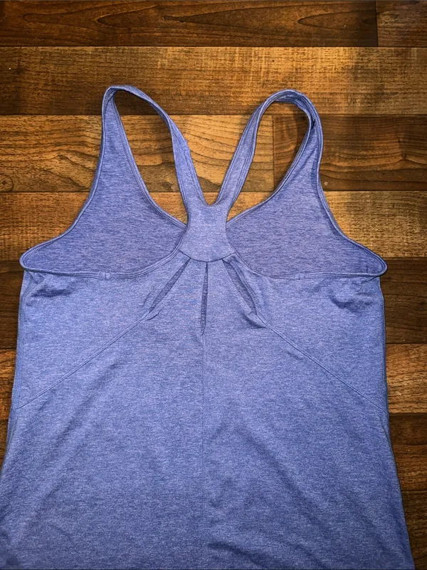 Patagonia Heather Periwinkle Cross-Back Tank Top Large - Image 4