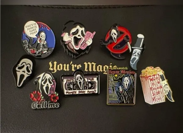 5/20$ Scream Ghost Face Ghostface Horror Kawaii Aesthetic Goth Enamel Pin - Image 2