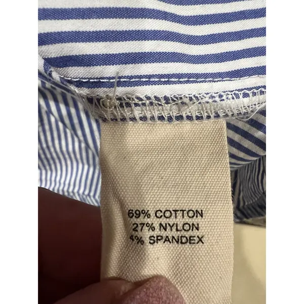 Marled Solid & Stripe Blue Oxford Stripe Button Down Shirt Size XS - Image 6