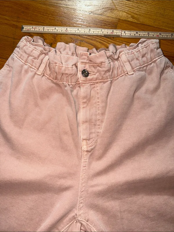 Zara Pale Pink Drawstring Paperbag Waist Chinos - Image 2