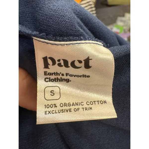 Pact Organic Stretch Lounge Pant Pull On Pockets Blue Size Small - Image 9