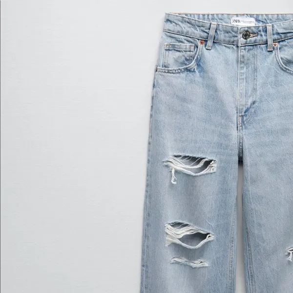 ZARA Ripped Wide Leg Jeans - Image 7