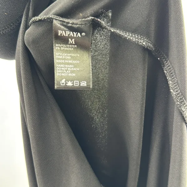 Papaya Black stretchy wide leg adjustable strap Jumpsuit romper M layering party - Image 11