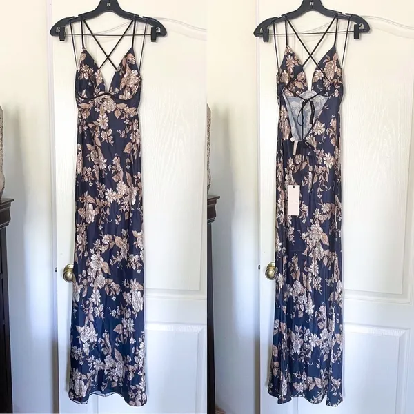 Bec & Bridge Dress‎ Opaline Floral Silk Strap Maxi Cutout Wedding Multi 6 NWT - Image 4