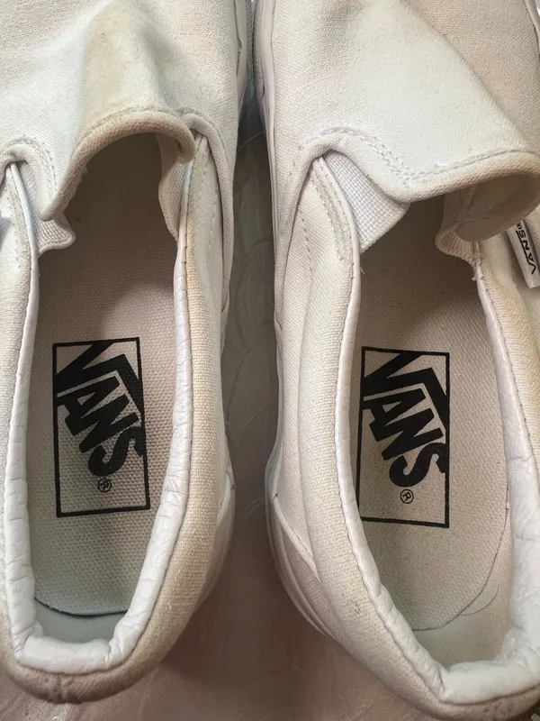 Vans White Slip On Sneakers Size 5 Project‎ - Image 4