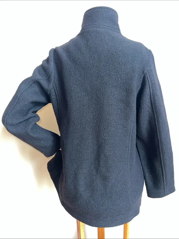 L.L. Bean Black Wool High-Collar Pea Coat with large 2 pockets wardrobe staple - Image 5