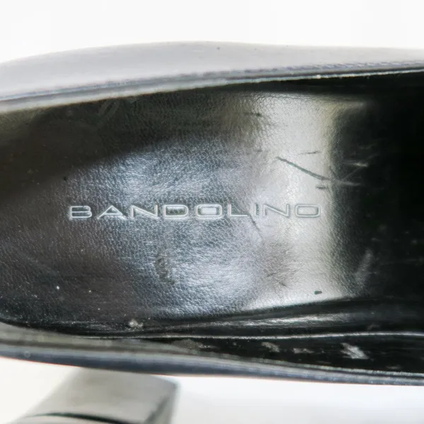 Vintage 90s Bandolino Navy Leather Heeled Loafers - Image 9