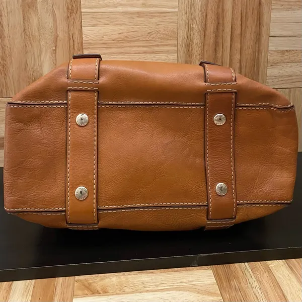 MICHAEL Michael Kors Brookville Update Cognac Brown Leather Medium Bowling Bag - Image 4