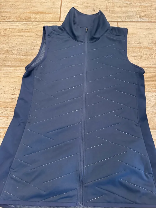 Under Armour Navy Blue ColdGear Zip Collar Vest Size Small - Image 2