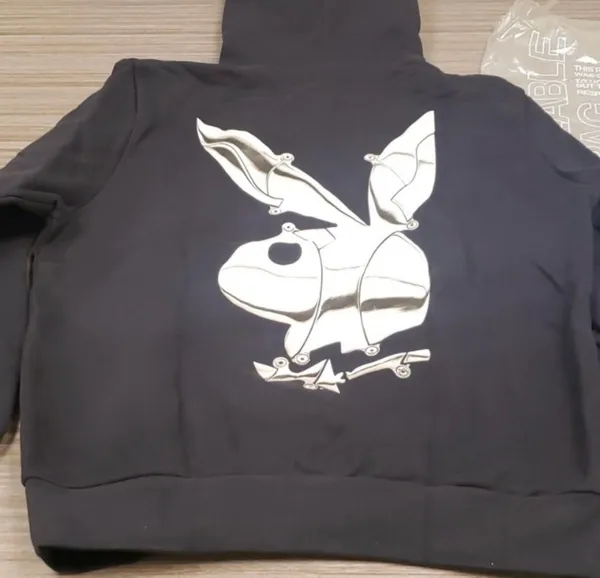 SUSPICIOUS ANT WERP PLAYBOY HOODIE Black Size M - Image 10