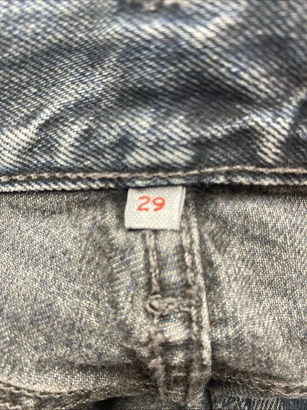 Levis High Rise Fray Cut Hem Black Jean Skirt Y2K Size 29 Denim - Image 7