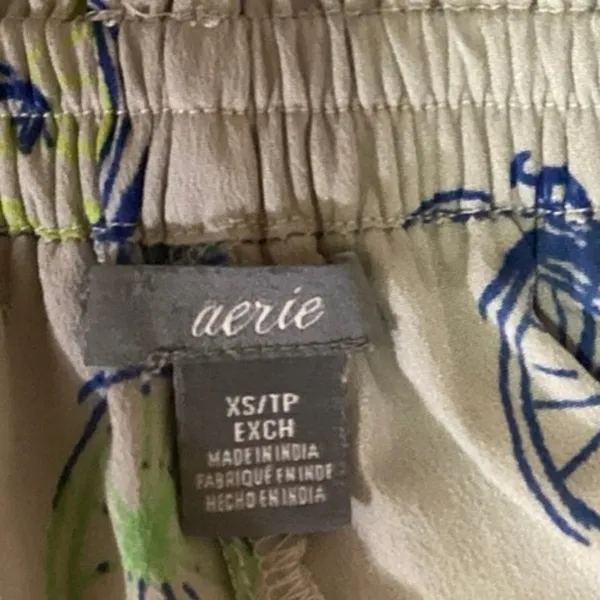 Aerie Gray Bicycle Print Elastic Waist Pull On Crop Sweat Jogger Pants Size XS - Image 4