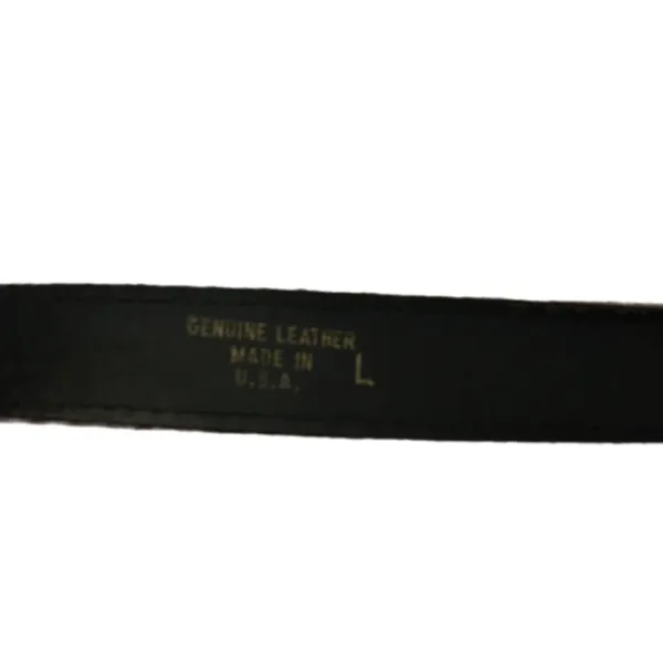Brushed silver buckle smooth leather belt Brown - Image 4