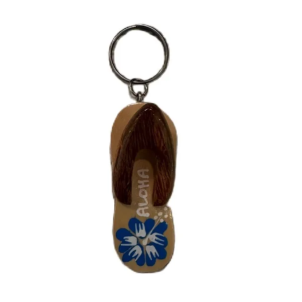 Hawaiian Aloha Flip Flop Key Chain Charm‎ Brown - Image 7