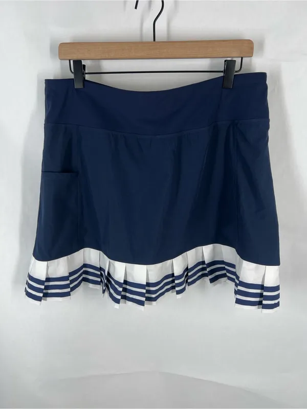 Addison Bay Birdie Golf Skort Navy White Pleated Size XL - Image 2