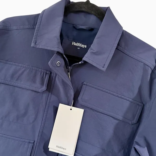 Halfdays Nan Field Jacket Womens Small Navy Blue Cargo‎ Hiking Coat Full Zip New - Image 2