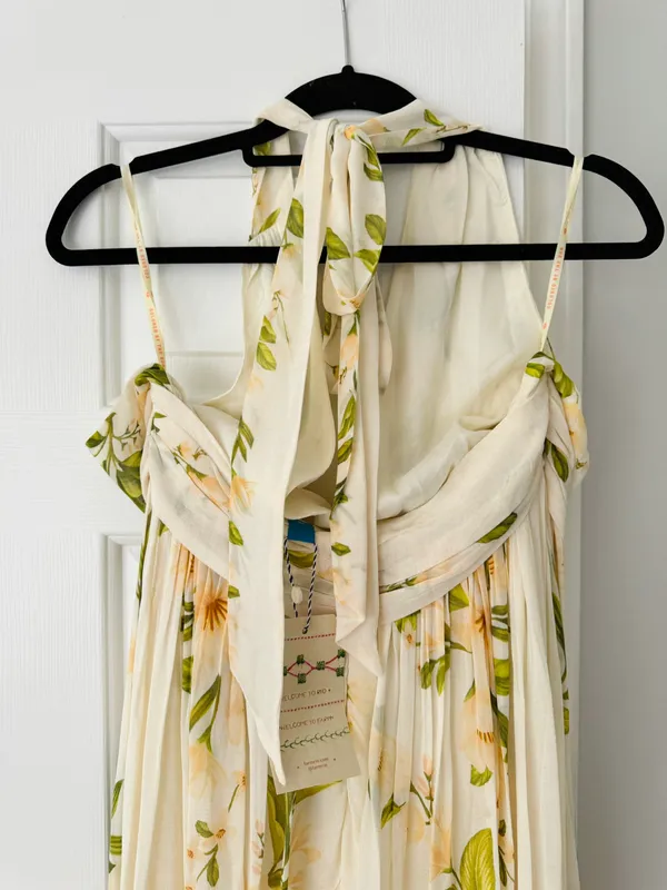 Farm Rio V-Neck Floral Chiffon Maxi Dress, Size S - Image 10