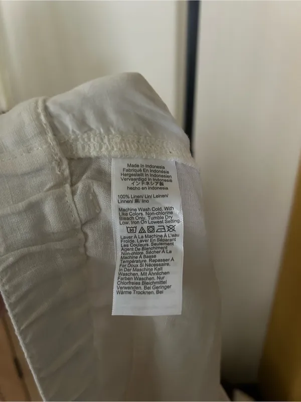 Madewell Zoe Relaxed Straight Pant in 100% Linen Ivory White NWT Size 16 Tall - Image 8