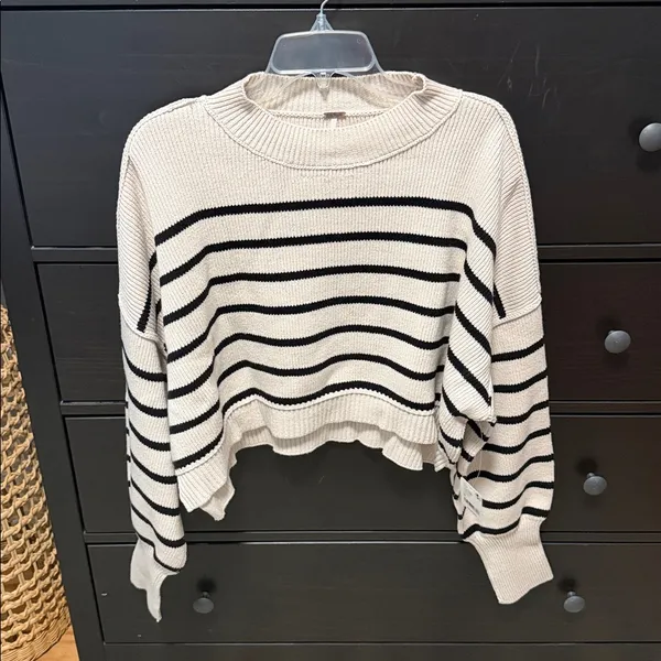 NWT free people striped easy street cropped sweater - Image 4