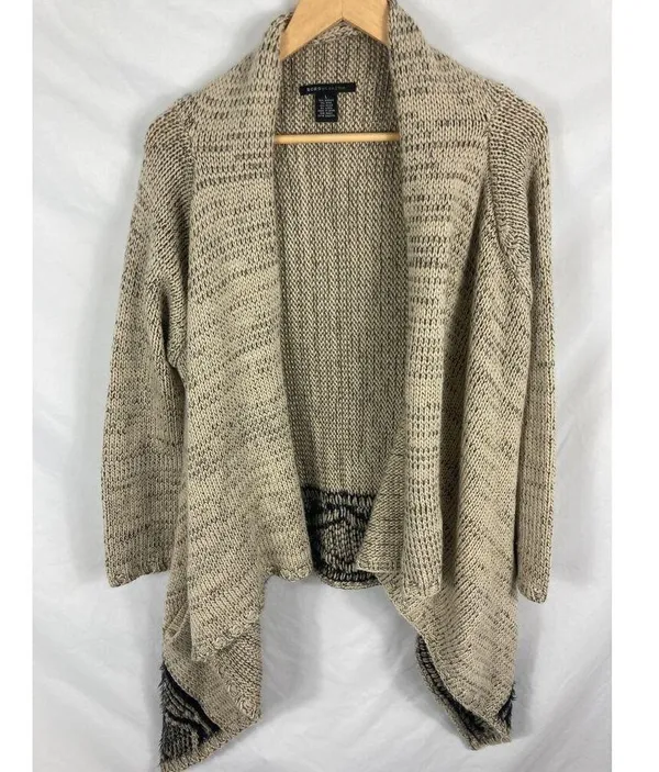 BCBGMaxazria Knit Open Front Wool Blend Cardigan Sweater Size Large - Image 4