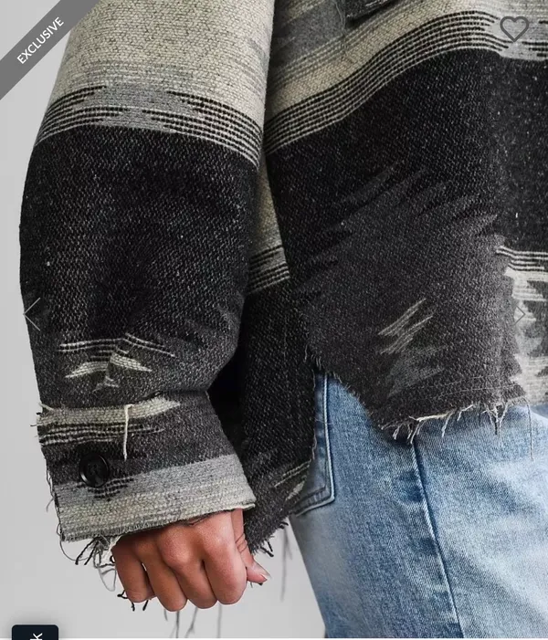 Buckle Aztec Flannel Shacket - Image 4