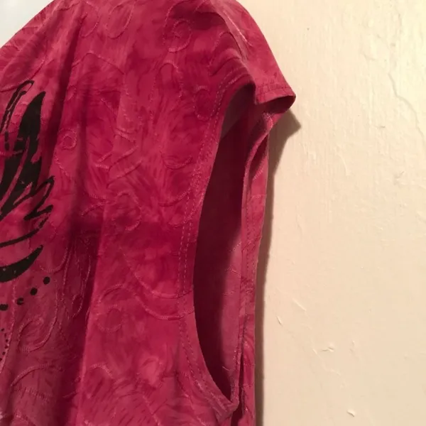 Dress Barn Pink Paisley Rhinestone Draped Blouse - Image 3