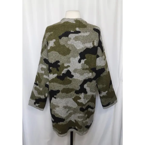 ANTHROPOLOGIE Vero Camo Cardigan Sweater Camouflage Pockets‎ Gorpcore X-Small - Image 9