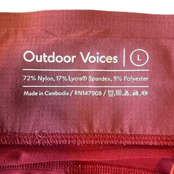 Outdoor Voices Orange‎ Colorblock Cropped High Waist Leggings Large Active Yoga - Image 6