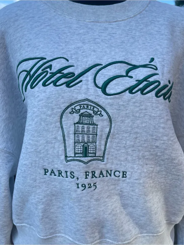 Abercrombie & Fitch “Hotel Eloile” Soft Collection Embroidered Sweatshirt Med - Image 3