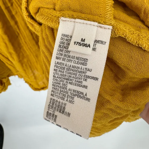 Free People Mustard Yellow Oversized Gauze Cotton Boho Tunic Top Medium‎ - Image 8