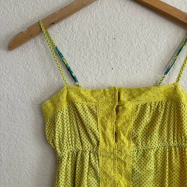 Max‎ Rave Green and Blue Smocked Camisole Top Size S - Image 3