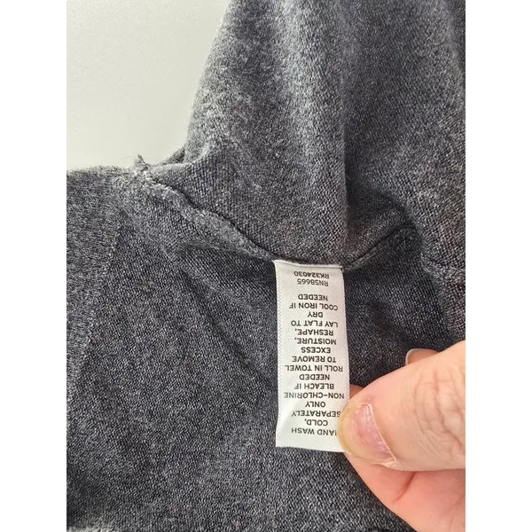 Susina Cardigan Womens Large V-Neck Gray Black‎ Contrast Trim 3/4 Sleeve EUC - Image 5