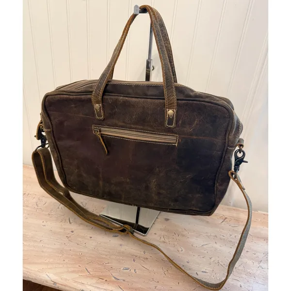 Myra bag Genuine Leather & Cowhide Laptop‎ Crossbody Western Bag Cowgirl Cowboy - Image 2