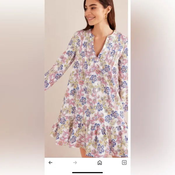 Boden floral tiered linen‎ dress. Size 4 - Image 6