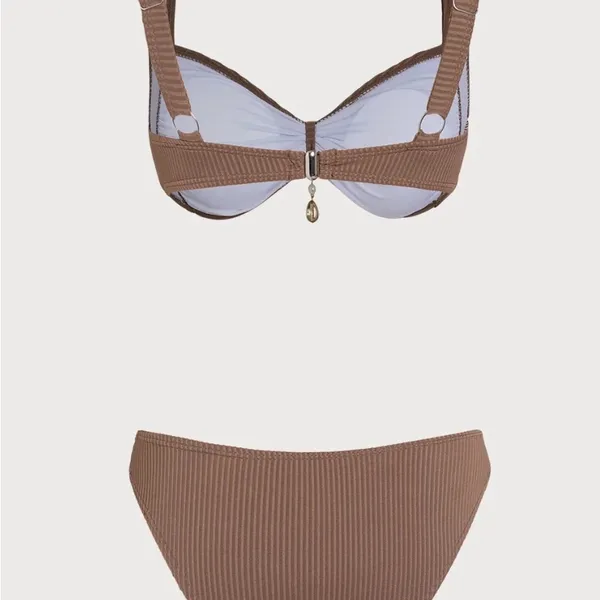 NWT Rihoas Brown Ribbed Bikini Set Size M - Image 3